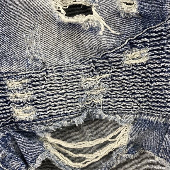 Carbon Jean Shorts Mens Size 38 Destroyed Denim Raw Hem‎ Grunge Moto Skater - Picture 10 of 11